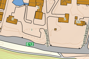 Kartbilde fra WMS-tjeneste av avviket