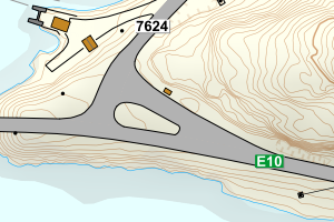 Kartbilde fra WMS-tjeneste av avviket