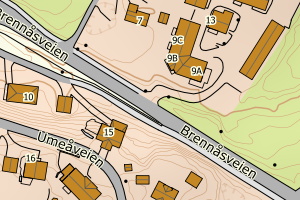 Kartbilde fra WMS-tjeneste av avviket