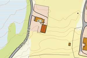 Kartbilde fra WMS-tjeneste av avviket