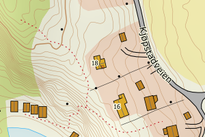 Kartbilde fra WMS-tjeneste av avviket