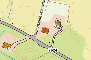 Kartbilde fra WMS-tjeneste av avviket