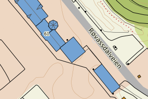 Kartbilde fra WMS-tjeneste av avviket