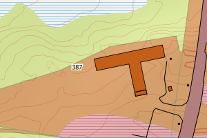 Kartbilde fra WMS-tjeneste av avviket