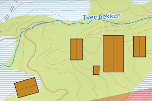 Kartbilde fra WMS-tjeneste av avviket