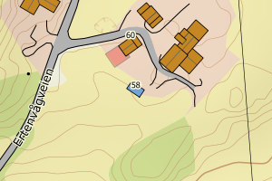 Kartbilde fra WMS-tjeneste av avviket