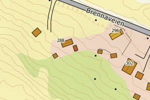 Kartbilde fra WMS-tjeneste av avviket