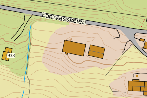Kartbilde fra WMS-tjeneste av avviket