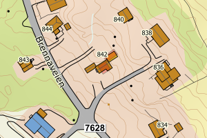 Kartbilde fra WMS-tjeneste av avviket