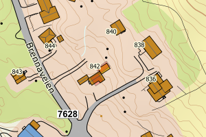 Kartbilde fra WMS-tjeneste av avviket