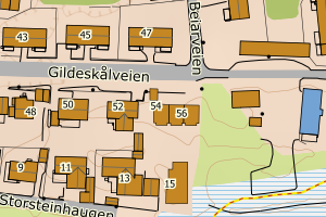 Kartbilde fra WMS-tjeneste av avviket