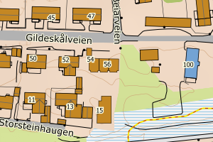 Kartbilde fra WMS-tjeneste av avviket