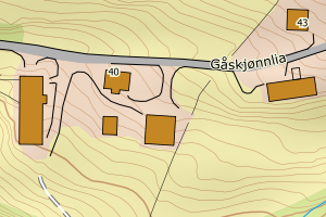 Kartbilde fra WMS-tjeneste av avviket