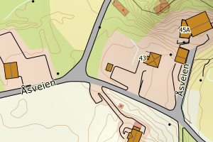 Kartbilde fra WMS-tjeneste av avviket