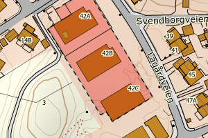 Kartbilde fra WMS-tjeneste av avviket