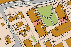 Kartbilde fra WMS-tjeneste av avviket