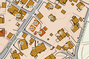 Kartbilde fra WMS-tjeneste av avviket