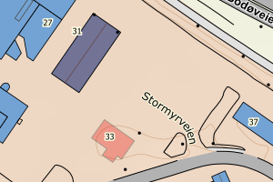 Kartbilde fra WMS-tjeneste av avviket