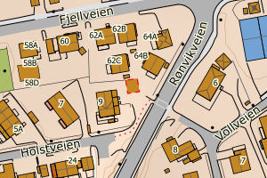 Kartbilde fra WMS-tjeneste av avviket