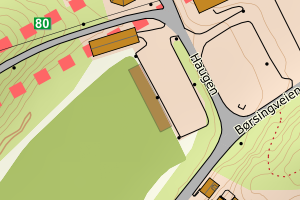 Kartbilde fra WMS-tjeneste av avviket