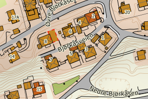 Kartbilde fra WMS-tjeneste av avviket