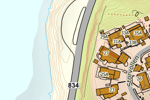 Kartbilde fra WMS-tjeneste av avviket