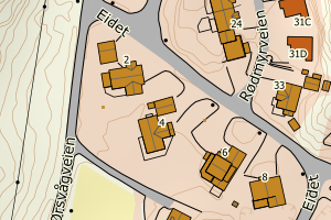 Kartbilde fra WMS-tjeneste av avviket