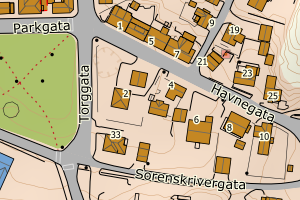 Kartbilde fra WMS-tjeneste av avviket
