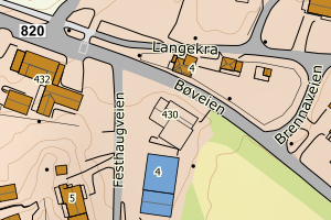 Kartbilde fra WMS-tjeneste av avviket