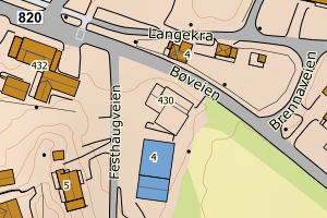 Kartbilde fra WMS-tjeneste av avviket