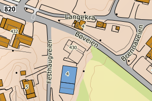 Kartbilde fra WMS-tjeneste av avviket