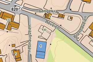Kartbilde fra WMS-tjeneste av avviket