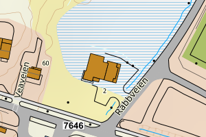 Kartbilde fra WMS-tjeneste av avviket