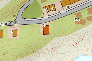 Kartbilde fra WMS-tjeneste av avviket