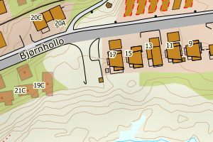 Kartbilde fra WMS-tjeneste av avviket