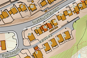 Kartbilde fra WMS-tjeneste av avviket