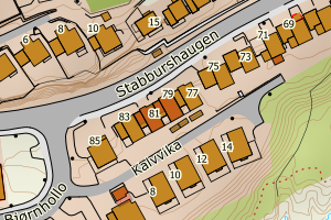 Kartbilde fra WMS-tjeneste av avviket