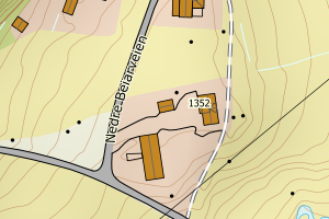Kartbilde fra WMS-tjeneste av avviket