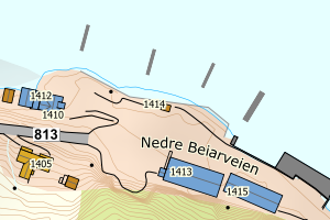 Kartbilde fra WMS-tjeneste av avviket