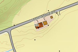 Kartbilde fra WMS-tjeneste av avviket