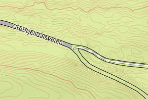 Kartbilde fra WMS-tjeneste av avviket