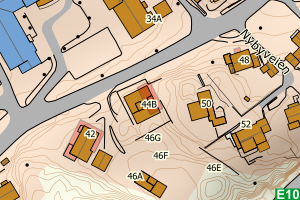 Kartbilde fra WMS-tjeneste av avviket