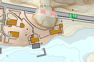 Kartbilde fra WMS-tjeneste av avviket