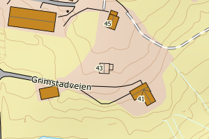Kartbilde fra WMS-tjeneste av avviket