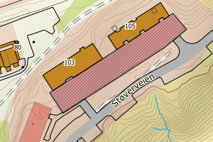 Kartbilde fra WMS-tjeneste av avviket