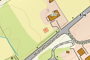 Kartbilde fra WMS-tjeneste av avviket