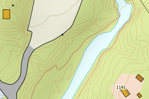 Kartbilde fra WMS-tjeneste av avviket