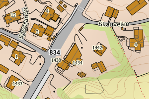 Kartbilde fra WMS-tjeneste av avviket