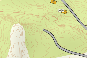 Kartbilde fra WMS-tjeneste av avviket