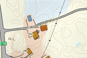 Kartbilde fra WMS-tjeneste av avviket